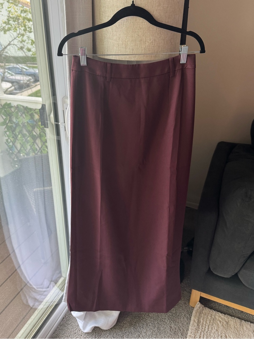 Commense Slim Straight Maxi Skirt in Deep Plum - Picture 2 of 5